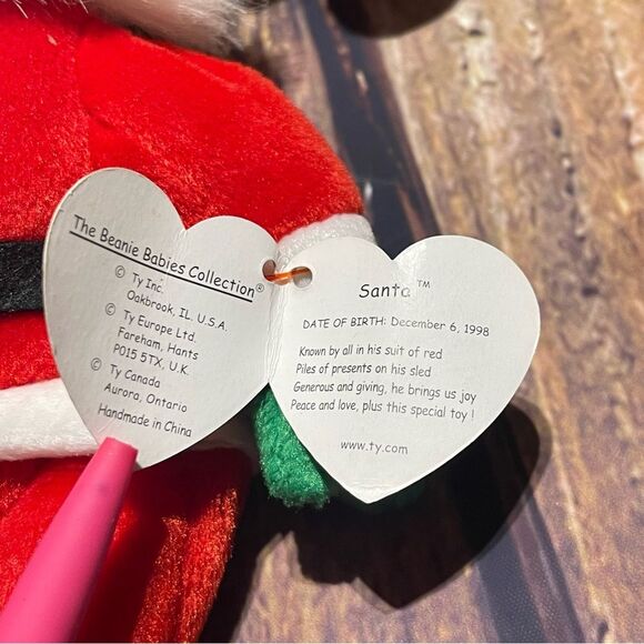 TY Santa Beanie Baby December 6,1998 5th gen - Picture 3 of 8